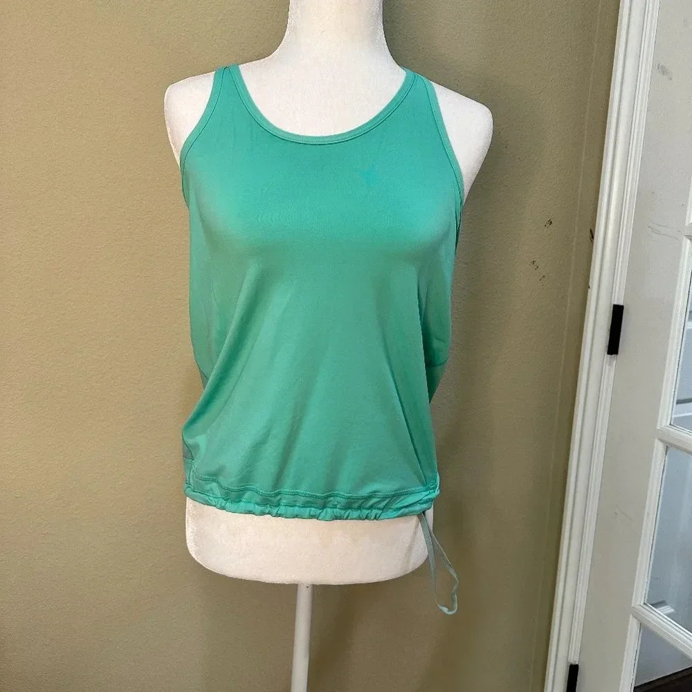 rare LULULEMON Mesh Back Drawstring Waist Athletic Tank Size 2-4
